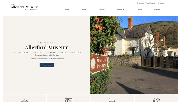 Screenshot of the West Somerset Rural Life Museum website