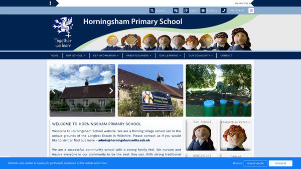 Screenshot of the Horningsham School P.T.A. website