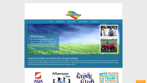 Screenshot of the Radiomarathon (For Children With Special Needs) Ltd website