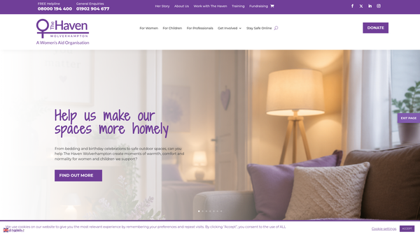 Screenshot of the The Haven Wolverhampton website