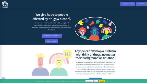 Screenshot of the Oasis Project website