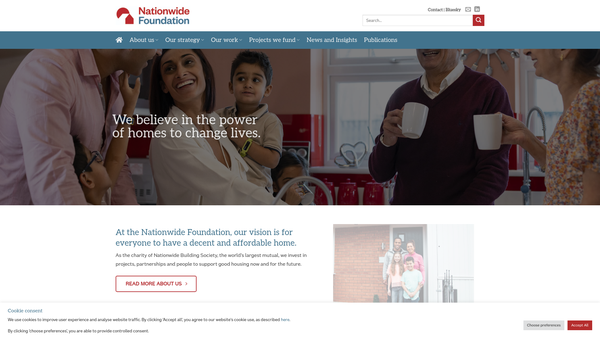 Screenshot of the The Nationwide Foundation website