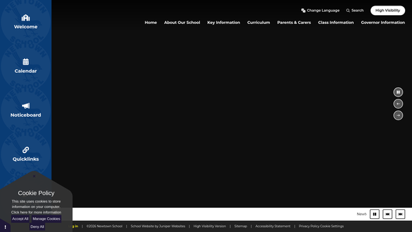 Screenshot of the Newtown County First School And Nursery School Fund website