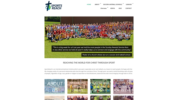 Screenshot of the Sportsreach website