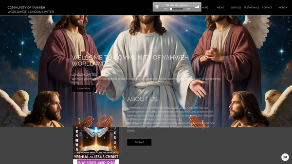 Screenshot of the Community Of Yahweh Worldwide website