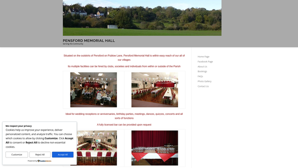 Screenshot of the Publow And Pensford Memorial Playing Field And Village Hall website