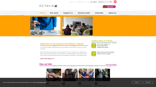 Screenshot of the Octavia Foundation website