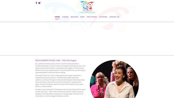 Screenshot of the The Ripon Operatic Summer School website