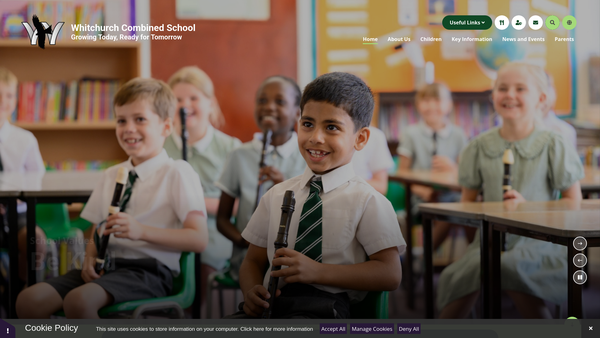 Screenshot of the Whitchurch Combined School Fund website