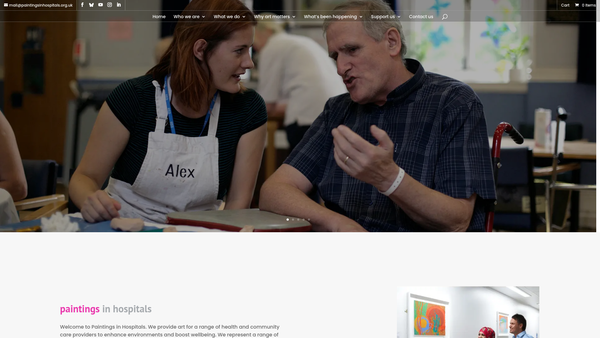 Screenshot of the Paintings In Hospitals website