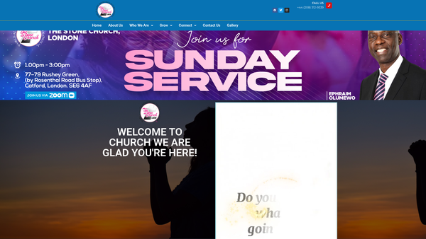 Screenshot of the The Stone Church Ministries website