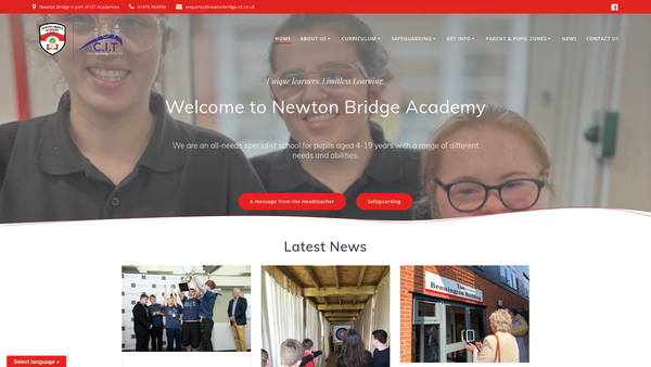 Screenshot of the Friends of Newton Bridge Academy (FONBA) website