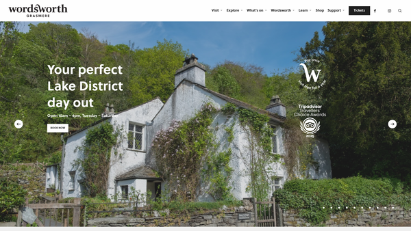 Screenshot of the The Wordsworth Trust website