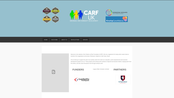 Screenshot of the Children At Risk Foundation website