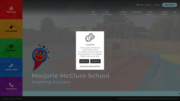 Screenshot of the Marjorie Mcclure School Fund website
