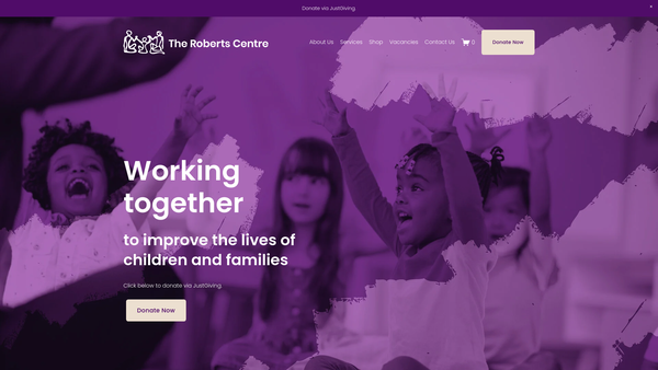 Screenshot of the The E C Roberts Centre website