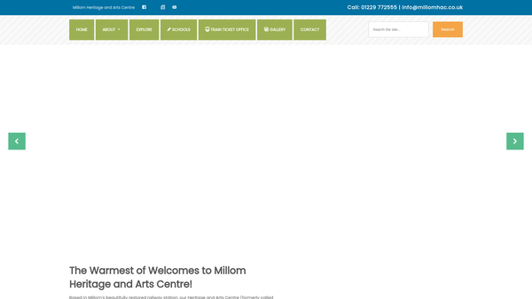 Screenshot of the Millom Folk Museum Society website