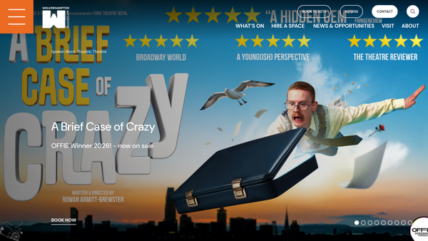Screenshot of the Wolverhampton Arts Centre website