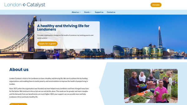 Screenshot of the London Catalyst website
