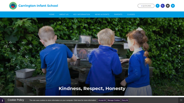 Screenshot of the Carrington Infant School Fund website