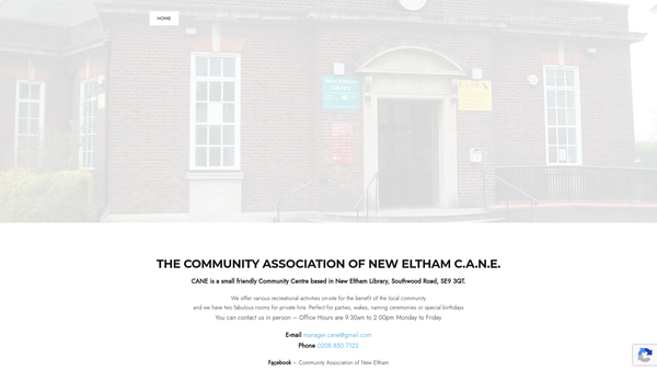 Screenshot of the C.a.n.e. website