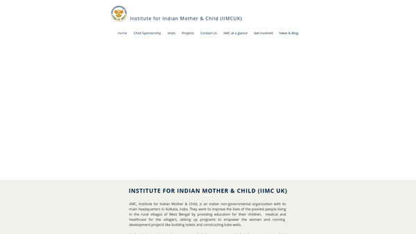 Screenshot of the Institute For Indian Mother And Child (UK) website