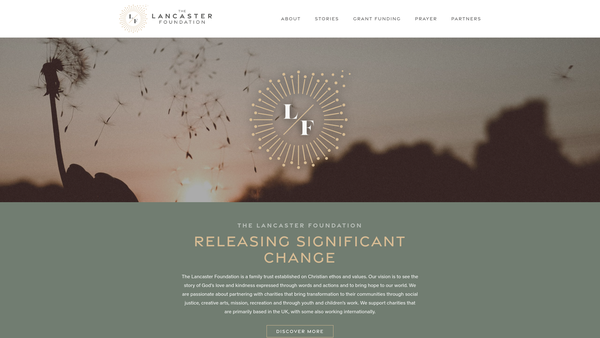 Screenshot of the Lancaster Foundation website