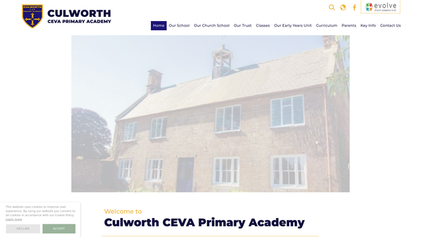 Screenshot of the Culworth Primary School Association website