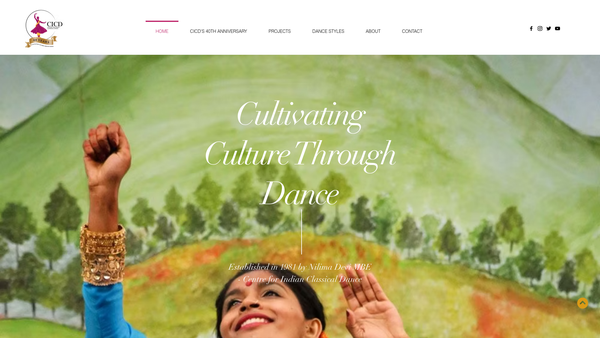 Screenshot of the Centre For Indian Classical Dance website
