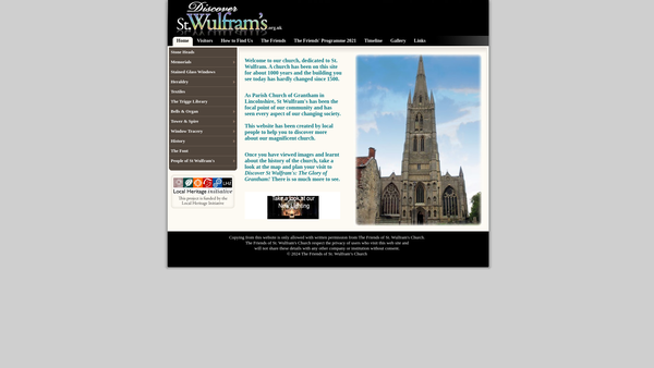 Screenshot of the The Friends Of St. Wulfram's Church, Grantham website