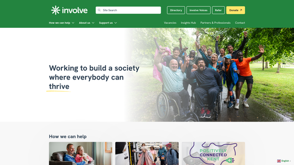 Screenshot of the Involve Kent website