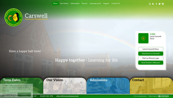 Screenshot of the Carswell Primary School Parent Teacher Association website