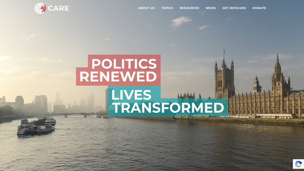 Screenshot of the Care (Christian Action Research And Education) website