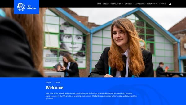 Screenshot of the Winton School P T A website
