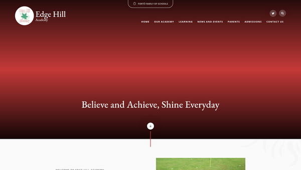 Screenshot of the Edge Hill Academy PTA website