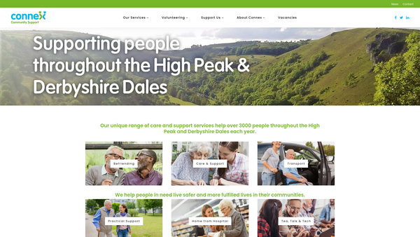 Screenshot of the Connex Community Support website
