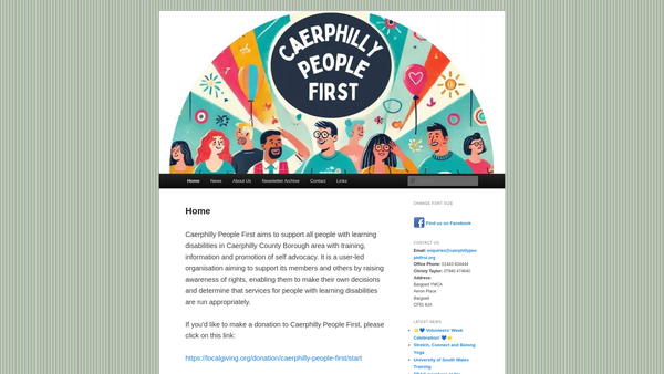 Screenshot of the Caerphilly People First website