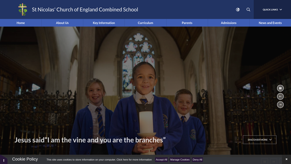Screenshot of the St Nicolas' School Fund website