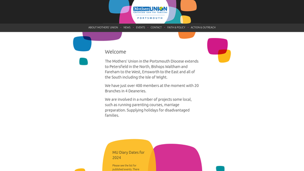 Screenshot of the Mothers' Union Portsmouth Diocese website