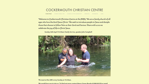 Screenshot of the Cockermouth Christian Centre Trust website