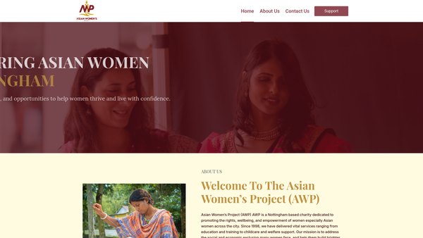 Screenshot of the Asian Womens Project Limited website