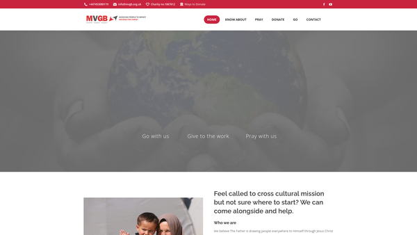 Screenshot of the Missionary Ventures Europe Trust website