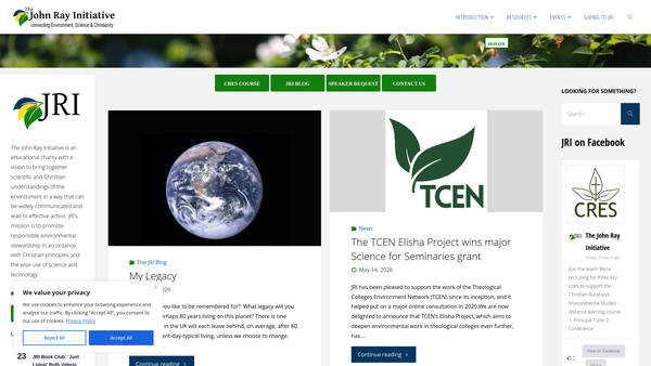 Screenshot of the The John Ray Initiative Limited website