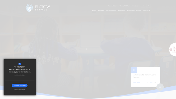 Screenshot of the Friends Of Elstow Lower School Association website