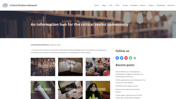 Screenshot of the The Centre For Critical Realism website