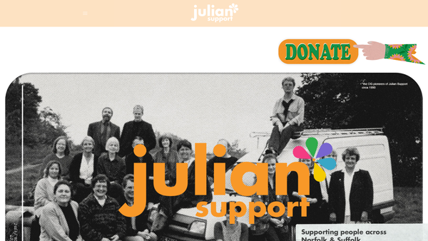 Screenshot of the Julian Support Limited website