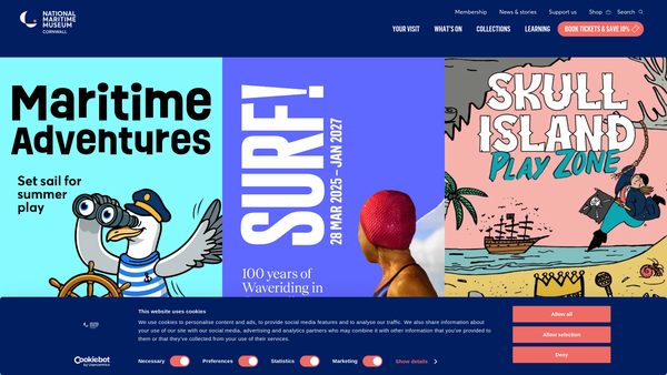 Screenshot of the National Maritime Museum Cornwall Trust website