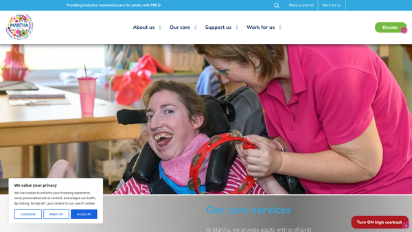 Screenshot of the Martha Trust website