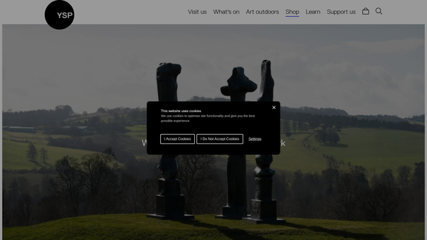 Screenshot of the Yorkshire Sculpture Park website