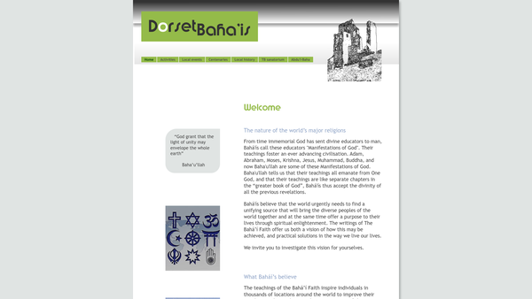 Screenshot of the Spiritual Assembly of the Baha'is of Bournemouth and Poole website